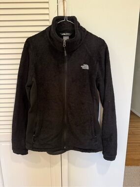 The North Face Black Plush Full-Zip Fleece Jacket Size Large